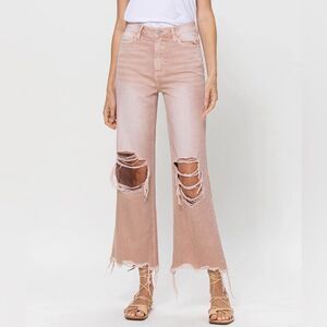 Vervet July Song - Super High Rise 90's Vintage Crop Flare Jeans Size 26